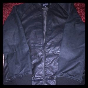 Men’s faux perforated leather jacket 👌🏾💦